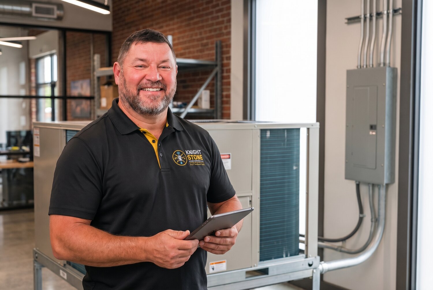 Will Hamby servicing a light commercial property